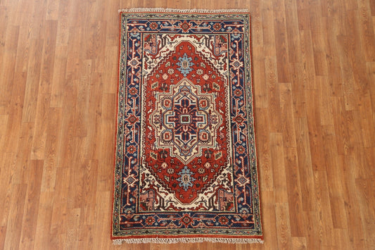 Hand-Knotted Wool Heriz Oriental Area Rug 3x5