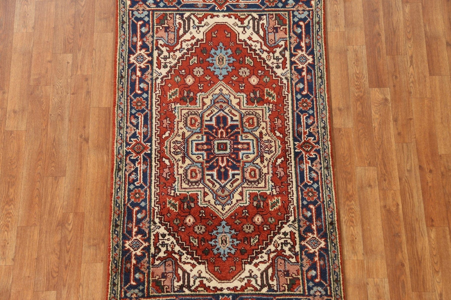 Hand-Knotted Wool Heriz Oriental Area Rug 3x5