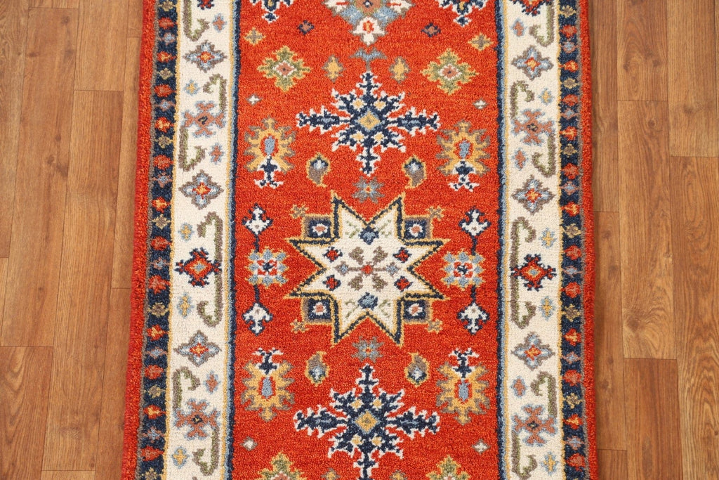 Handmade Wool Kazak Oriental Runner Rug 2x5