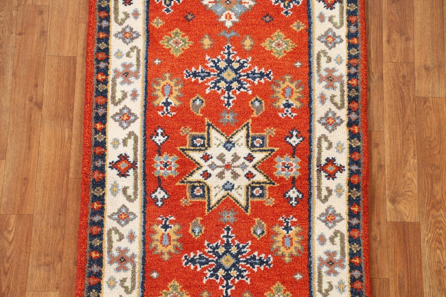 Handmade Wool Kazak Oriental Runner Rug 2x5