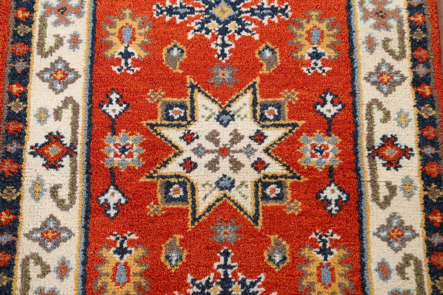 Handmade Wool Kazak Oriental Runner Rug 2x5