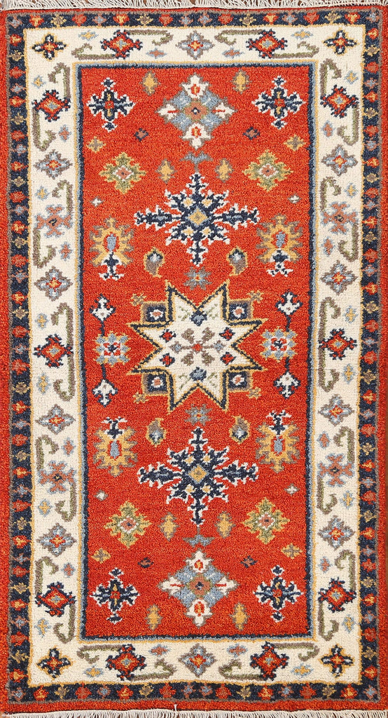 Handmade Wool Kazak Oriental Runner Rug 2x5