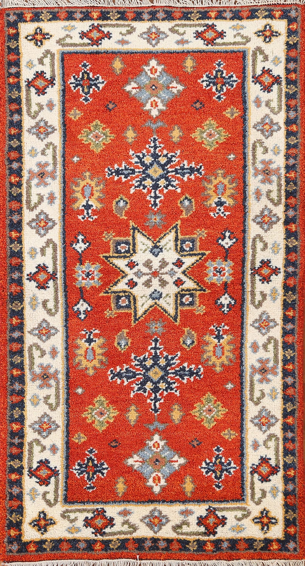 Handmade Wool Kazak Oriental Runner Rug 2x5