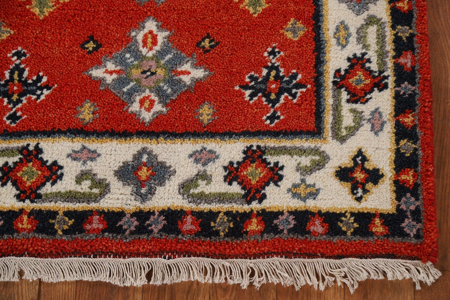 Hand-Knotted Wool Kazak Oriental Runner Rug 2x5