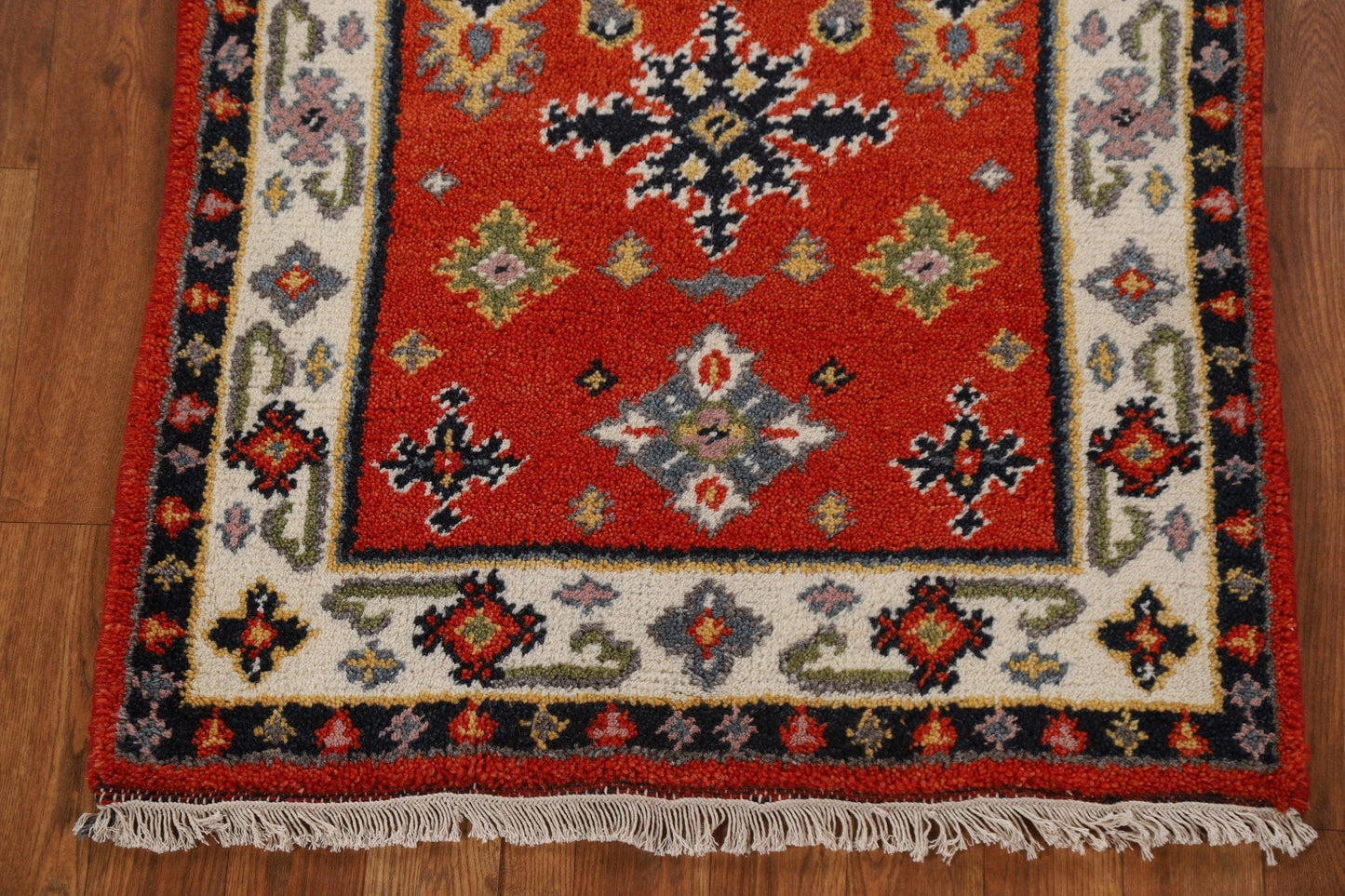 Hand-Knotted Wool Kazak Oriental Runner Rug 2x5