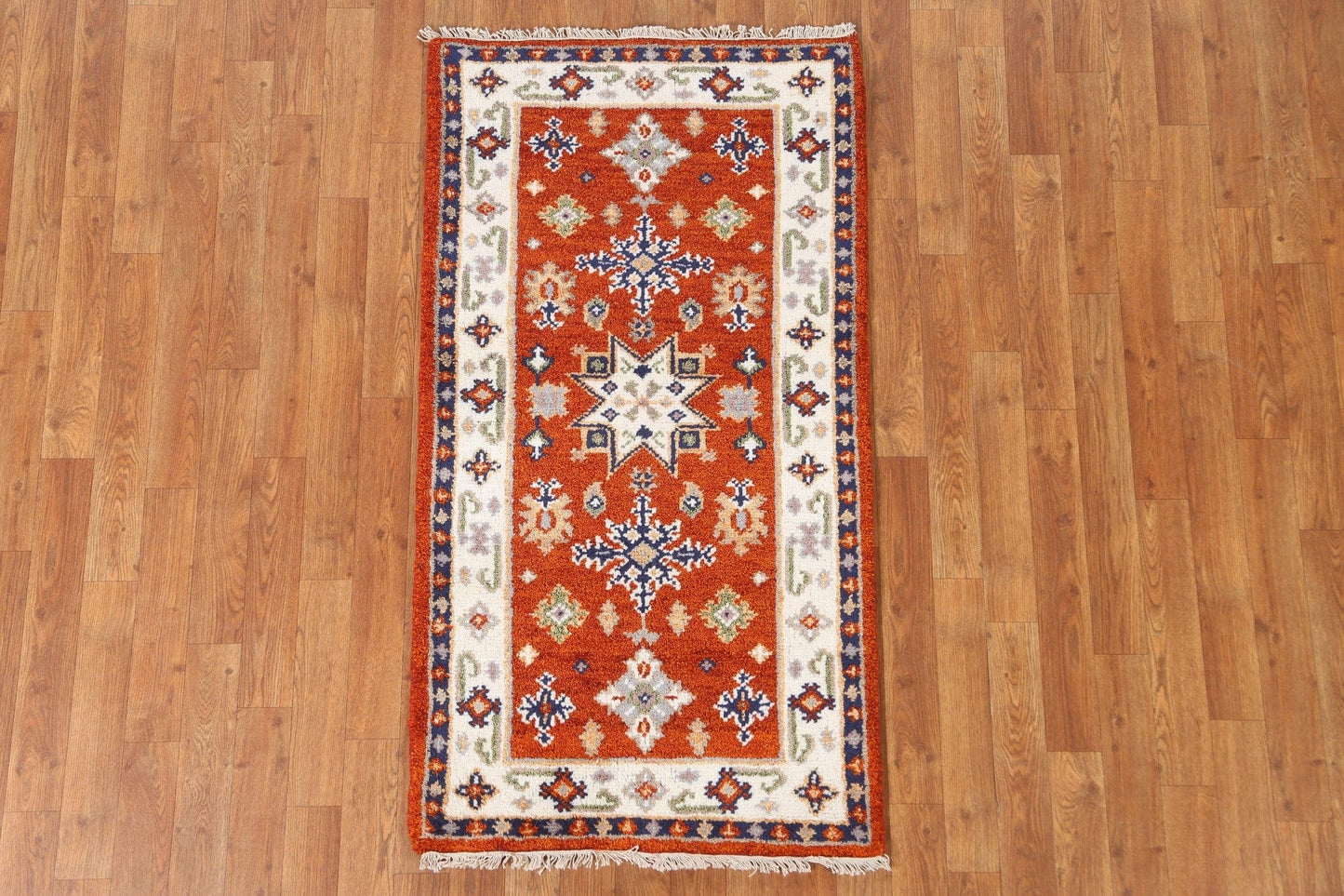 Handmade Kazak Oriental Runner Rug 2x5