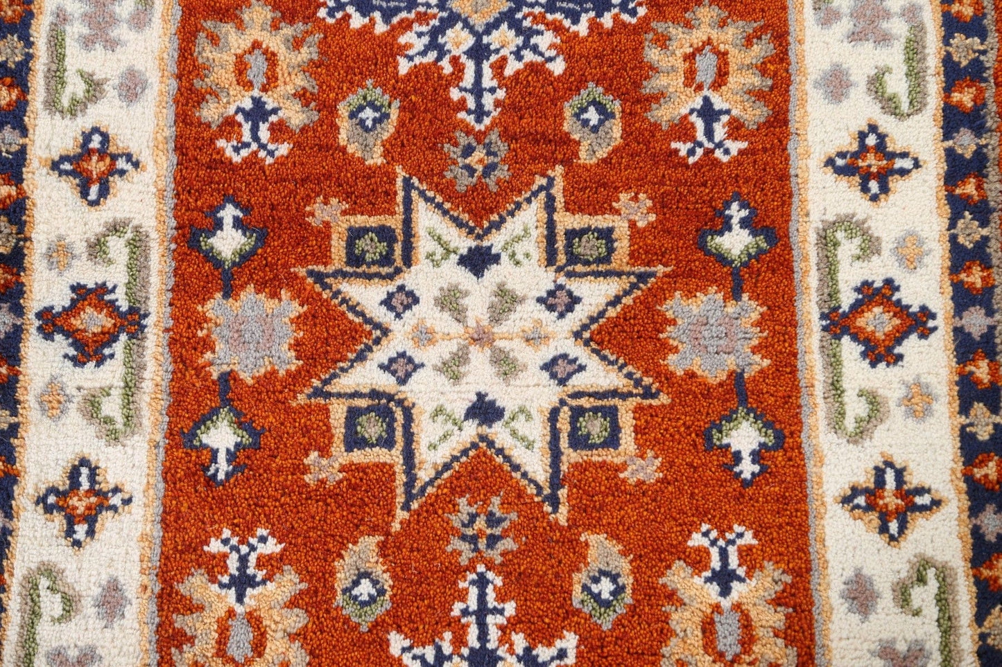 Handmade Kazak Oriental Runner Rug 2x5