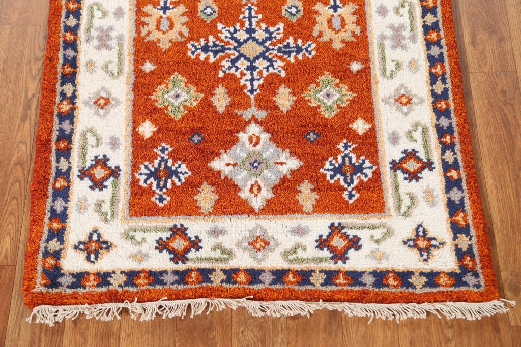 Handmade Kazak Oriental Runner Rug 2x5