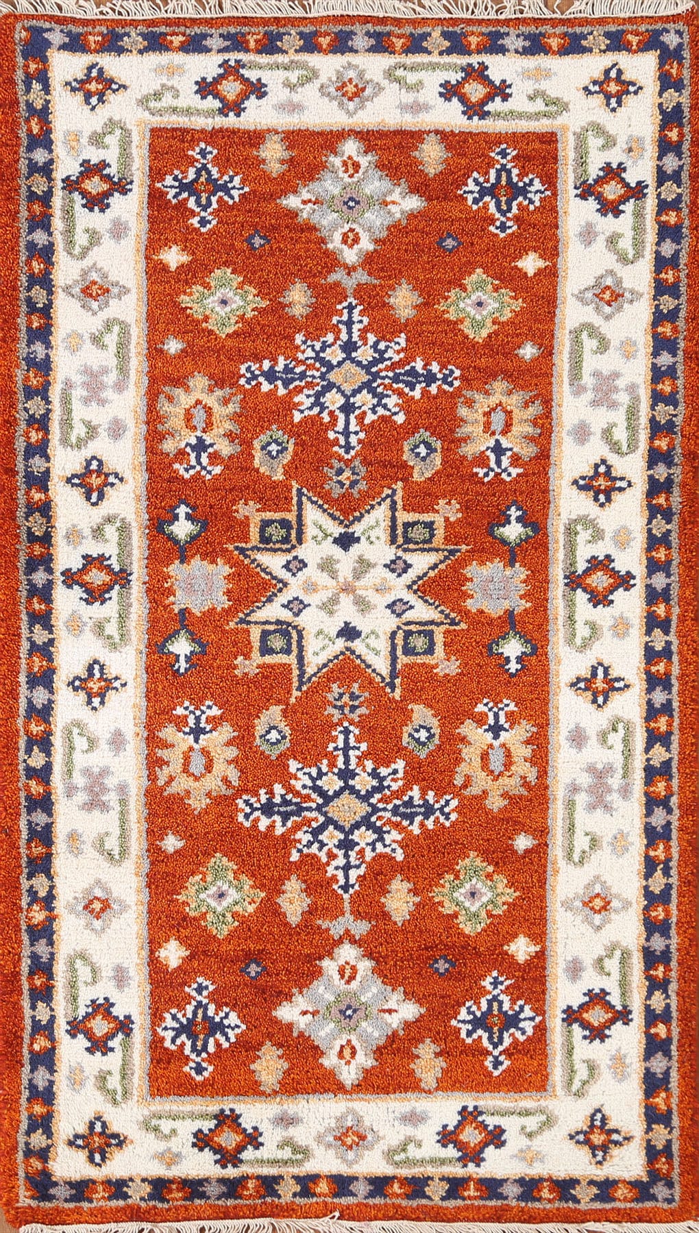 Handmade Kazak Oriental Runner Rug 2x5