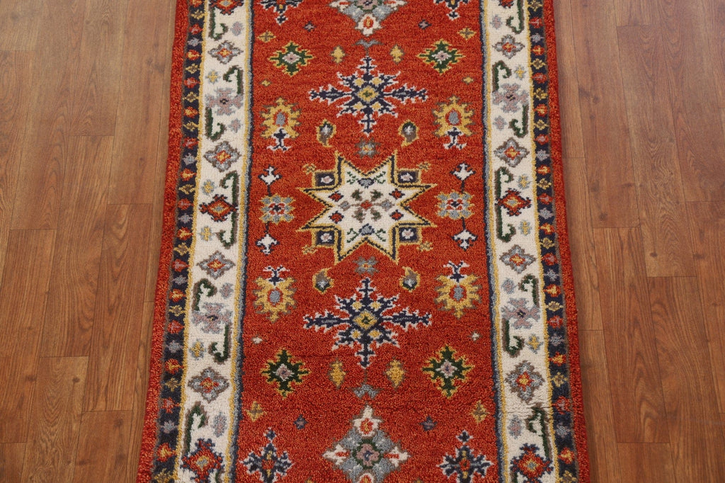 Handmade Wool Kazak Oriental Runner Rug 2x5