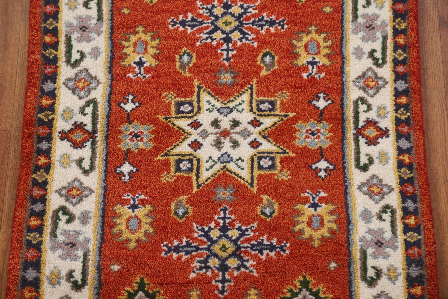 Handmade Wool Kazak Oriental Runner Rug 2x5