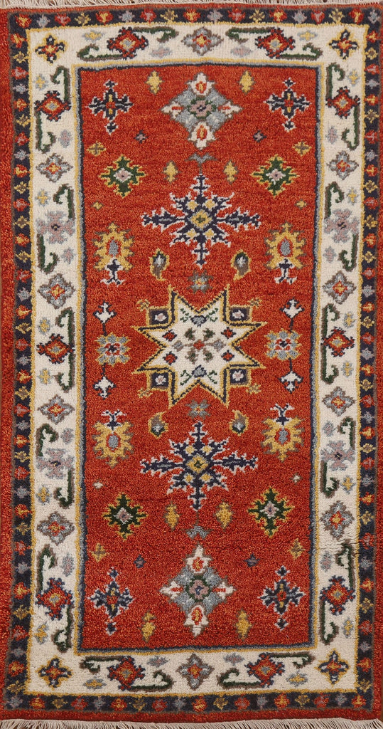 Handmade Wool Kazak Oriental Runner Rug 2x5