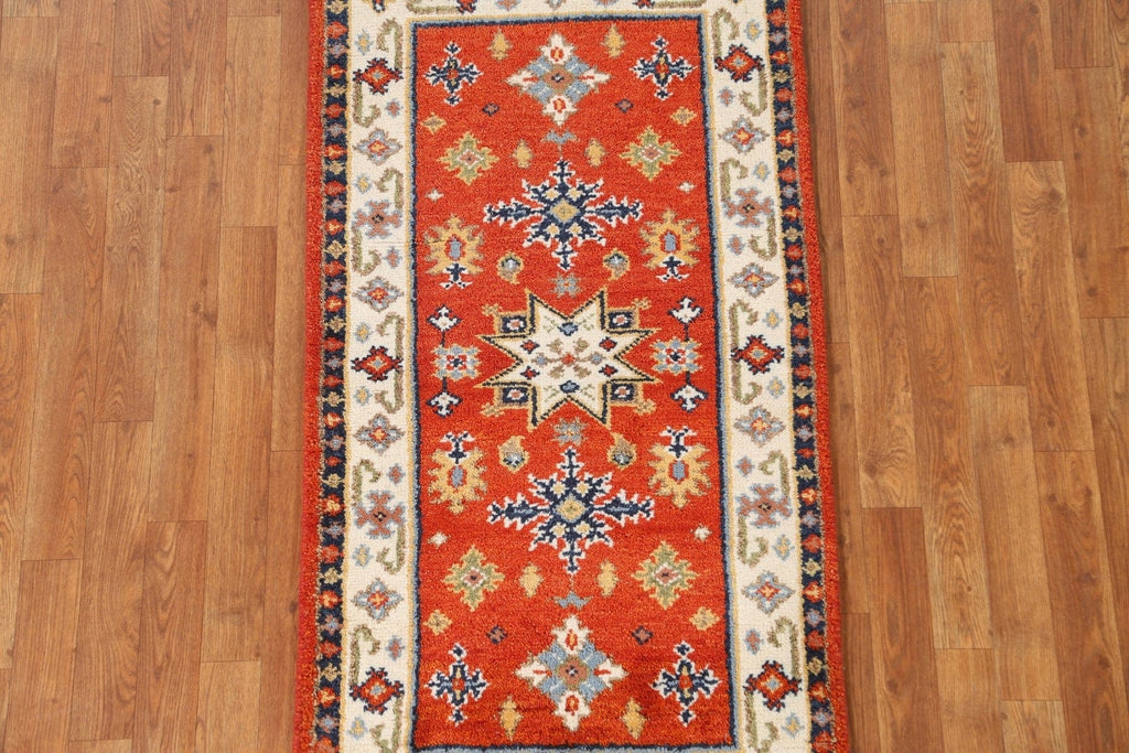 Wool Kazak Oriental Runner Rug 2x5