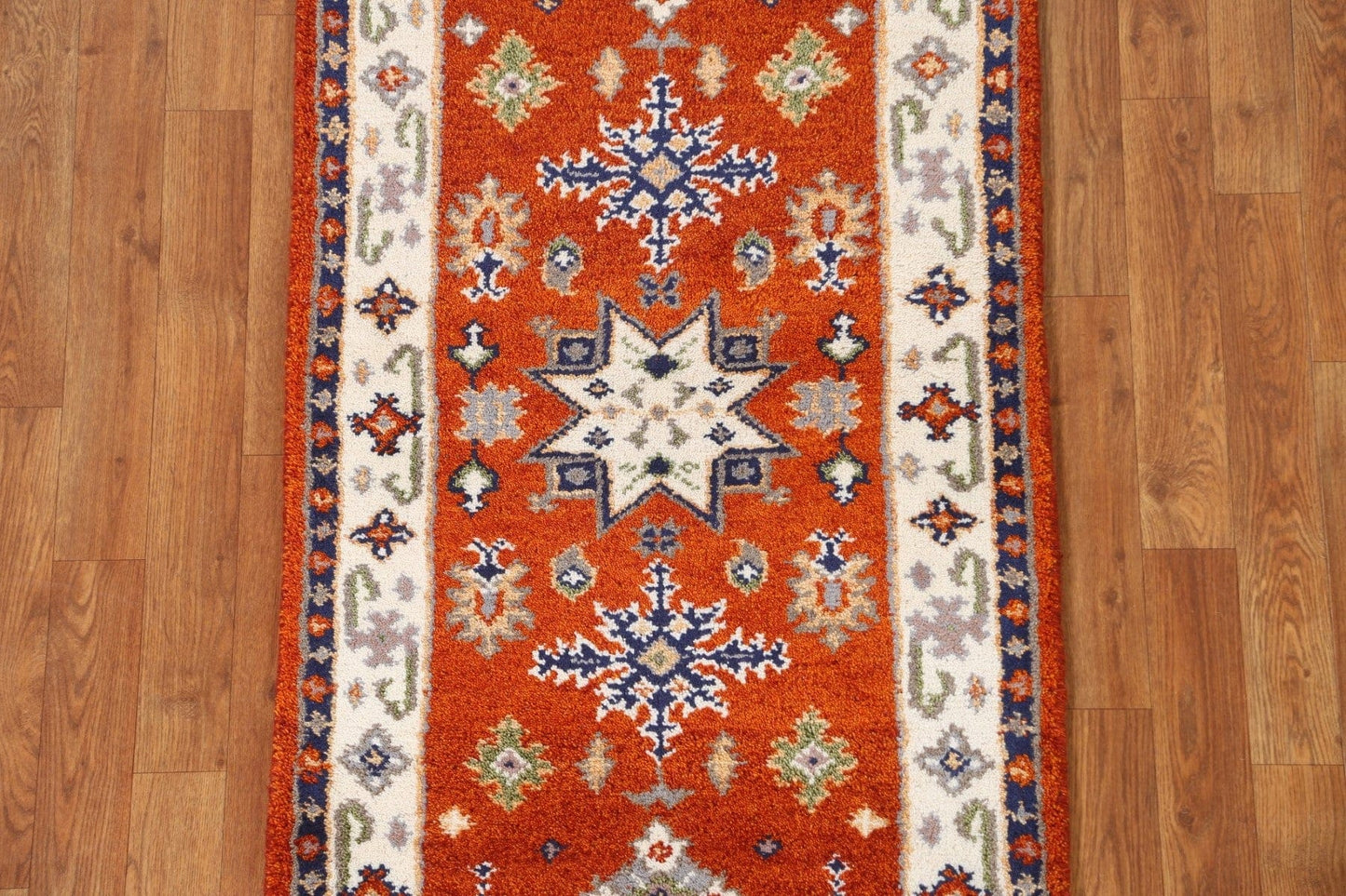 Hand-Knotted Kazak Oriental Runner Rug 2x5