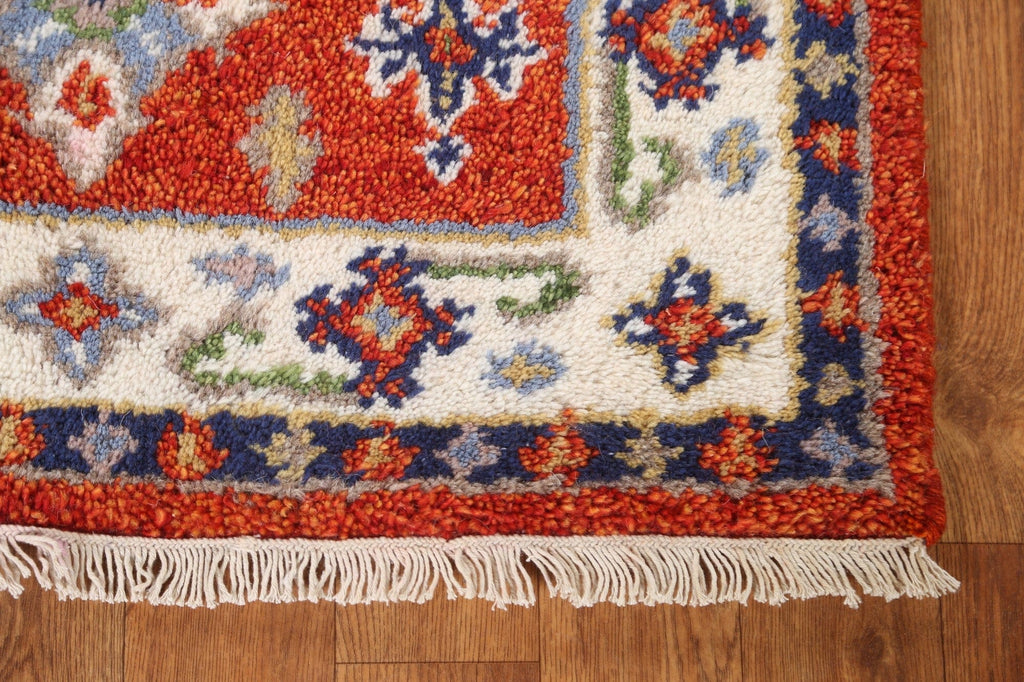 Geometric Wool Kazak Oriental Runner Rug 2x5