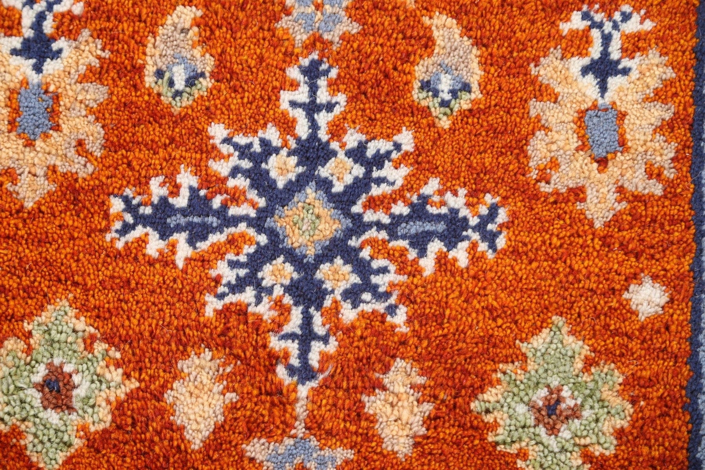 Orange Wool Kazak Oriental Runner Rug 2x5