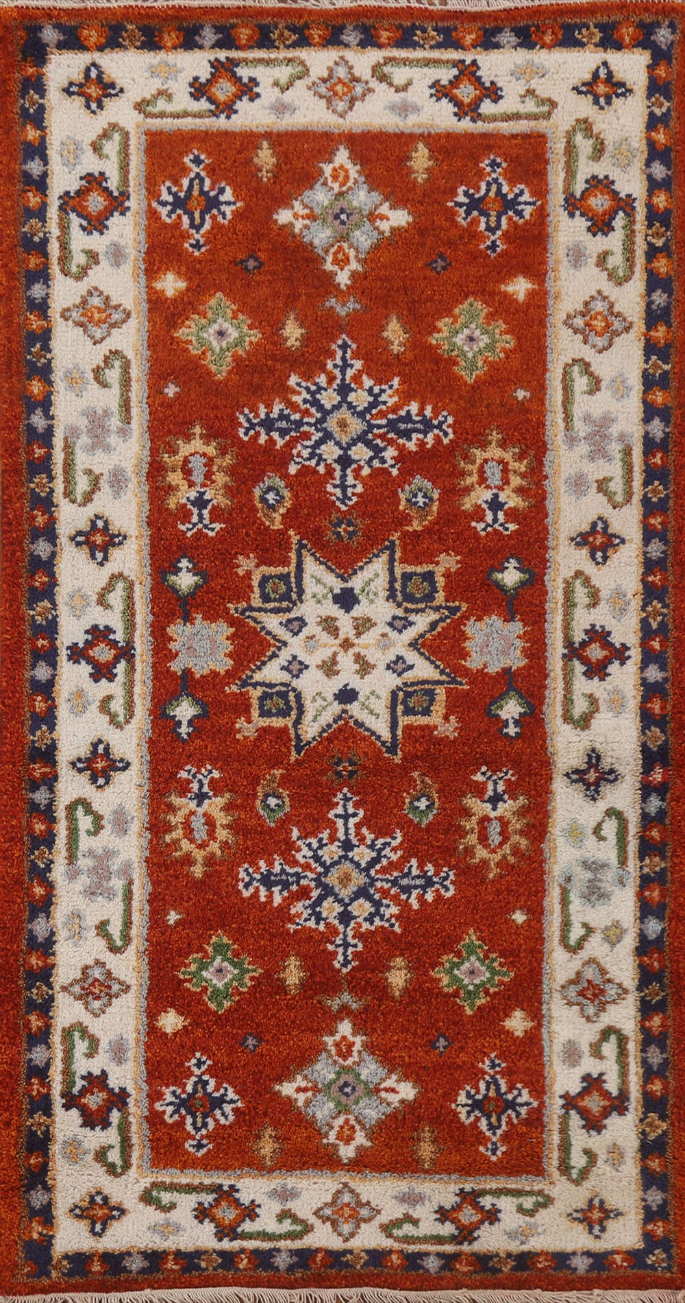 Handmade Wool Kazak Oriental Runner Rug 2x5