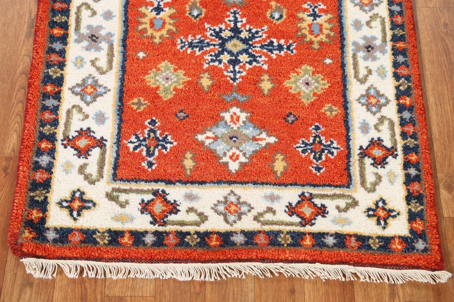 Geometric Wool Kazak Oriental Runner Rug 2x5