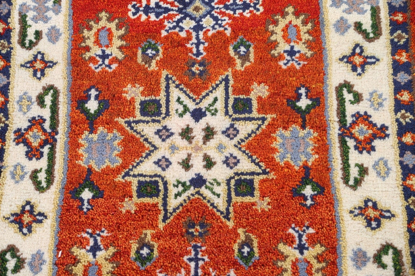 Hand-Knotted Kazak Oriental Runner Rug 2x5