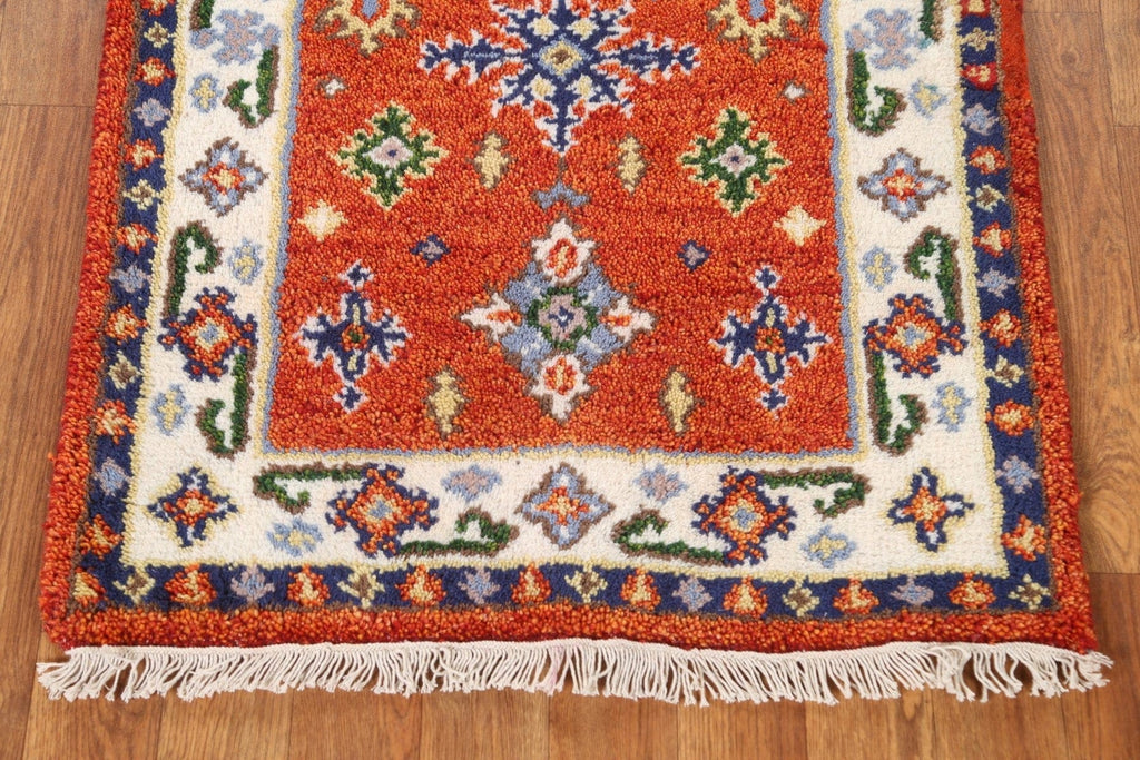 Hand-Knotted Kazak Oriental Runner Rug 2x5