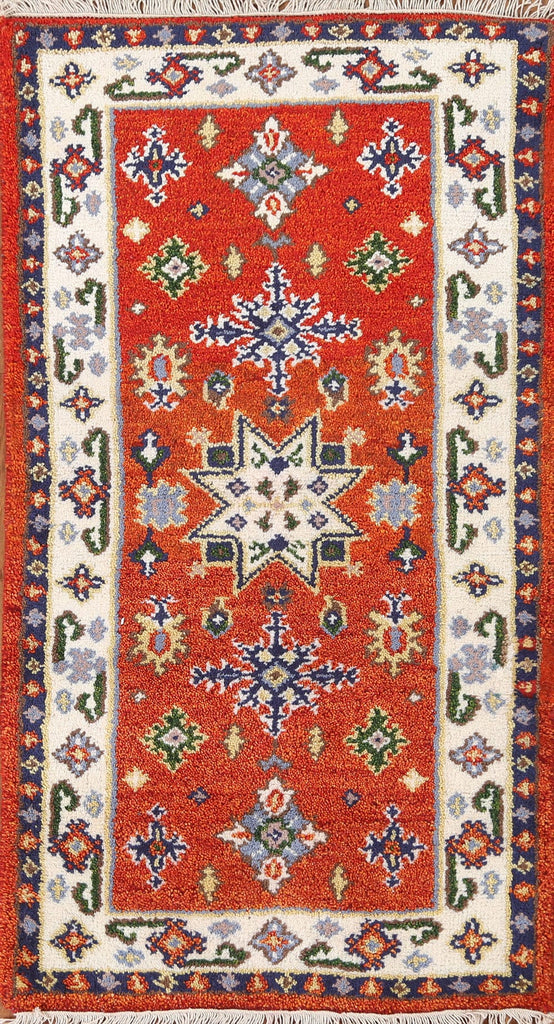 Hand-Knotted Kazak Oriental Runner Rug 2x5