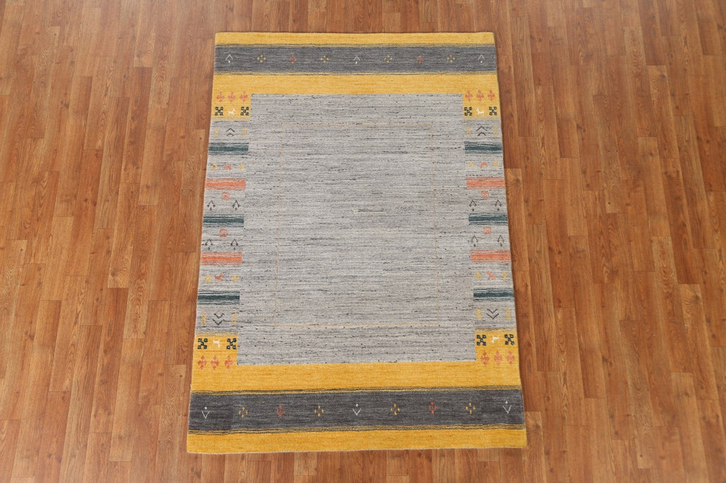 Tribal Wool Gabbeh Oriental Area Rug 4x6