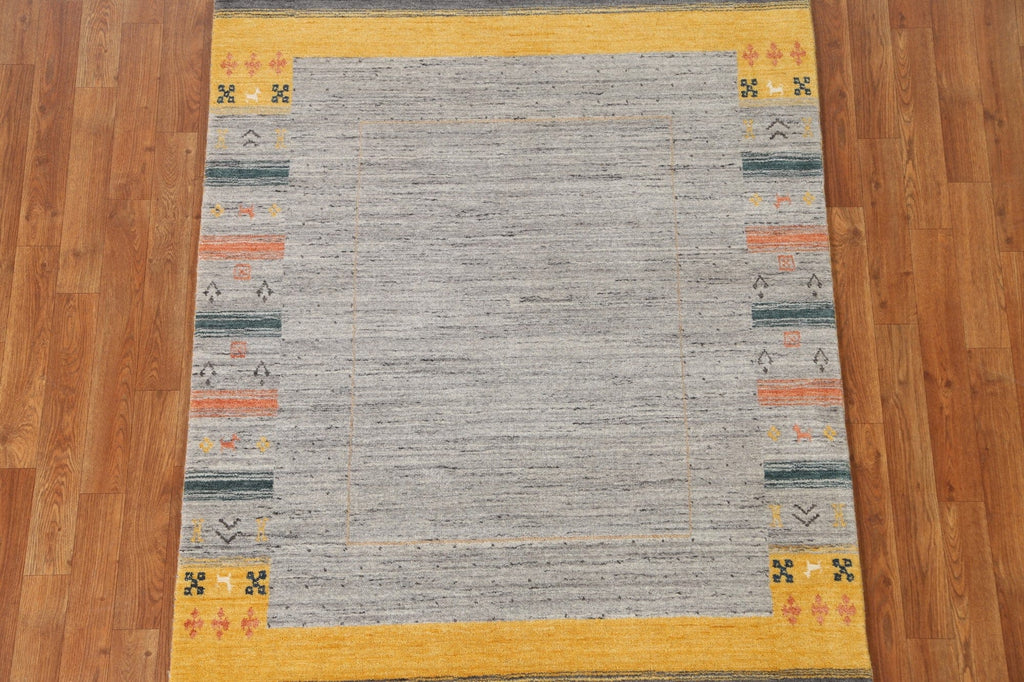 Tribal Wool Gabbeh Oriental Area Rug 4x6