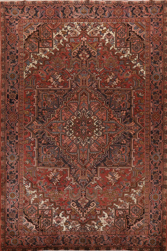 Geometric Wool Heriz Persian Area Rug 8x11