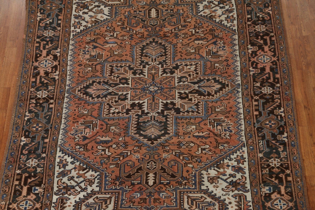 Vintage Wool Heriz Persian Area Rug 7x9