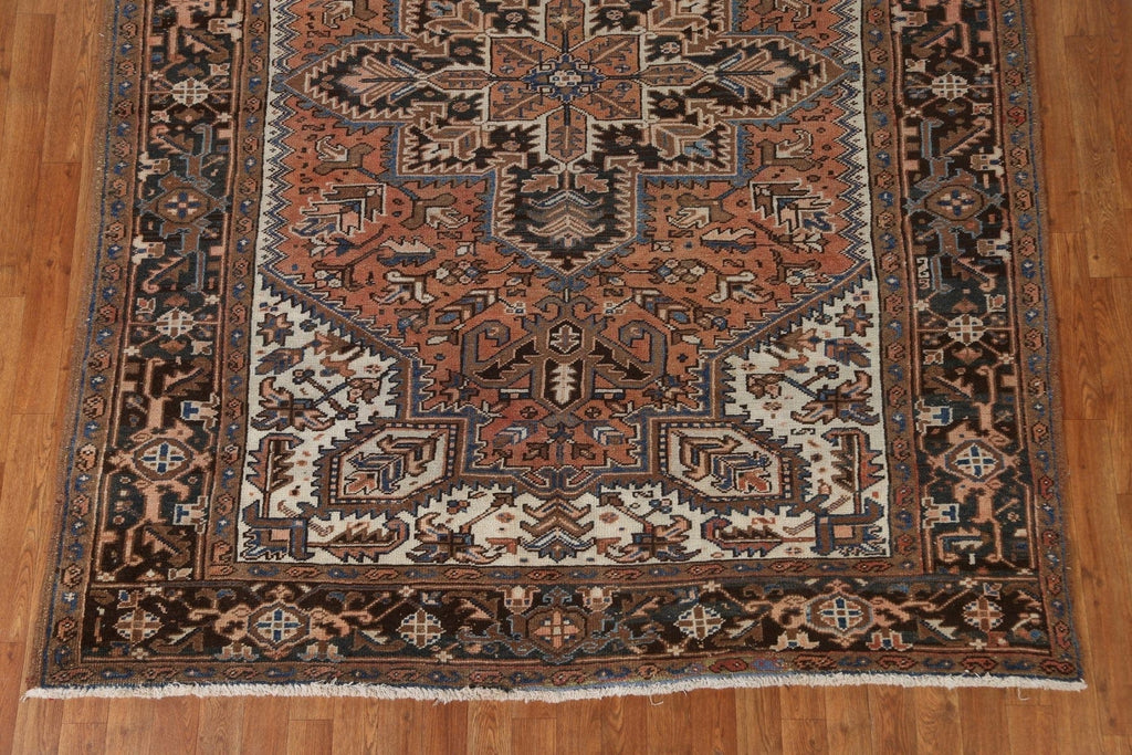 Vintage Wool Heriz Persian Area Rug 7x9