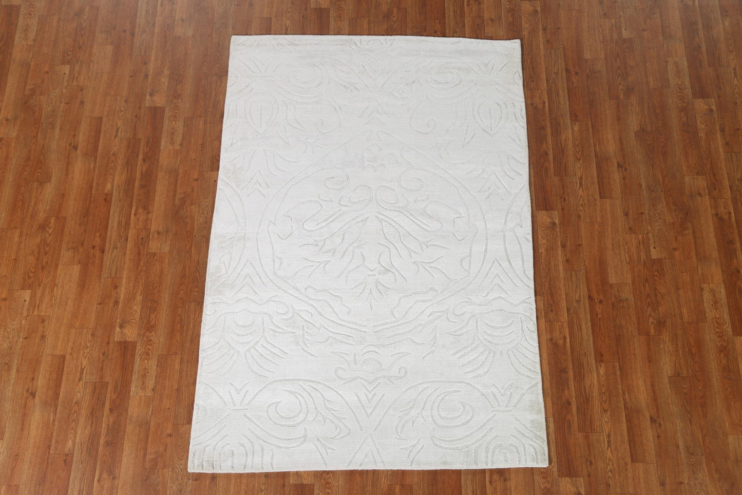 Handmade White Gabbeh Area Rug 4x6