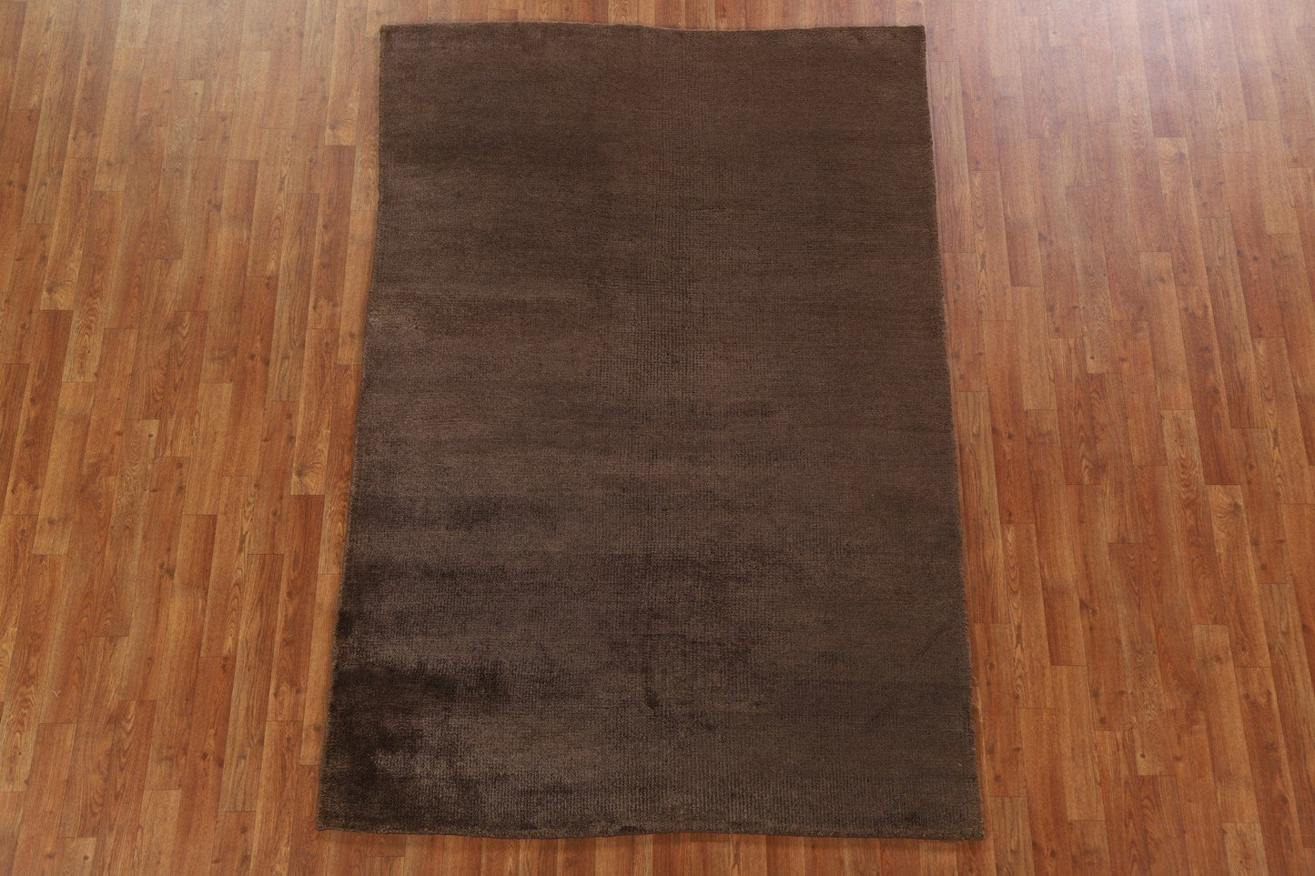 Dark Brown Solid Oriental Area Rug 5x7