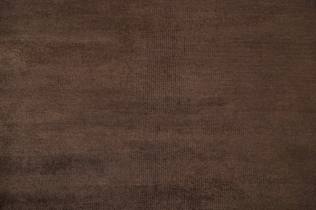 Dark Brown Solid Oriental Area Rug 5x7