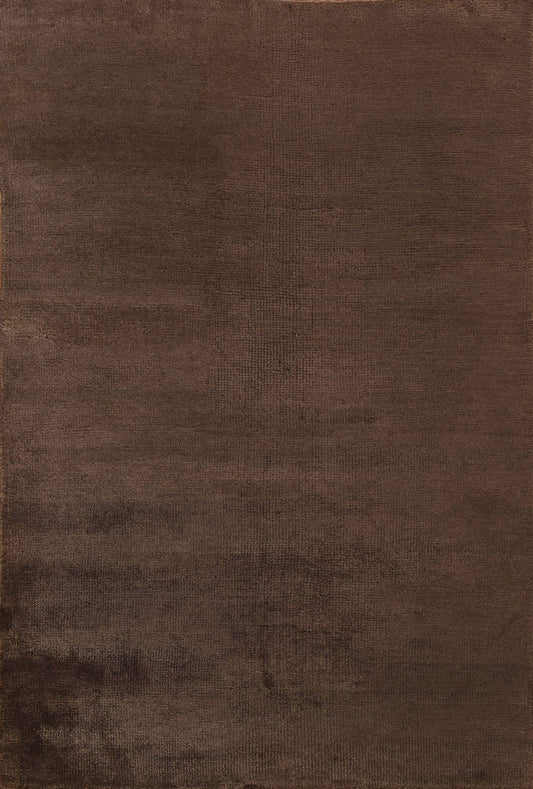 Dark Brown Solid Oriental Area Rug 5x7