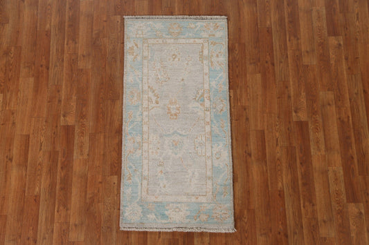 Vegetable Dye Oushak Turkish Wool Rug 2x4