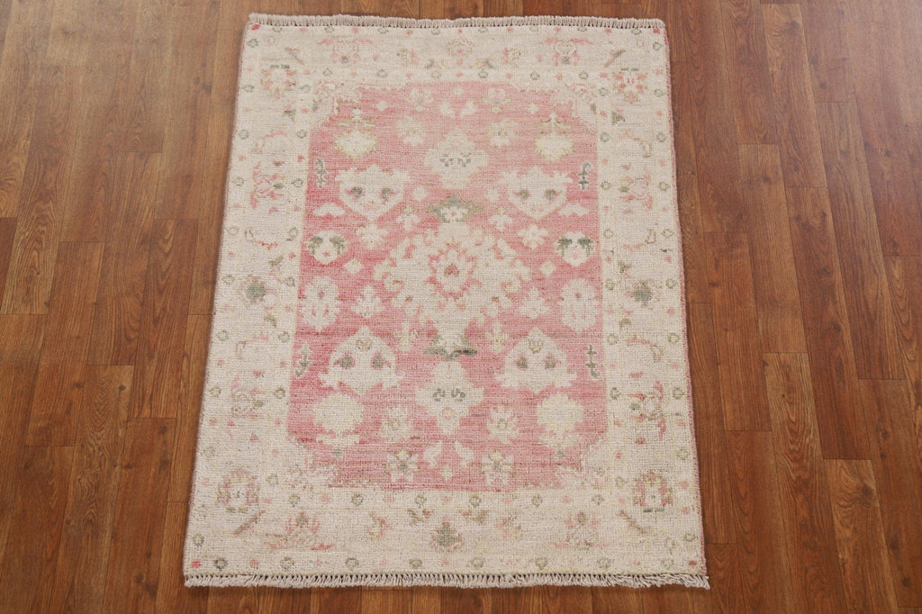 Vegetable Dye Oushak Turkish Rug 3x4