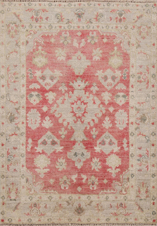 Vegetable Dye Oushak Turkish Area Rug 3x4