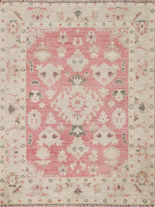 Oushak Turkish Vegetable Dye Rug 3x4