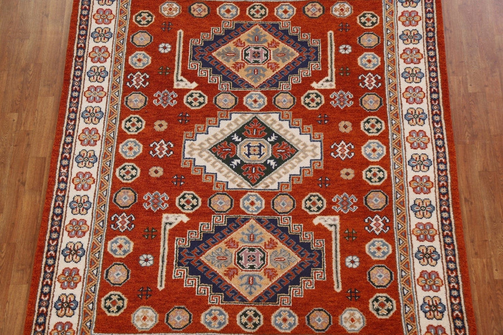 Geometric Kazak Oriental Area Rug 7x8