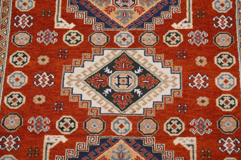 Geometric Kazak Oriental Area Rug 7x8