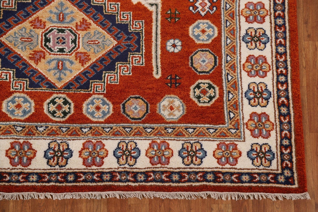 Geometric Kazak Oriental Area Rug 7x8