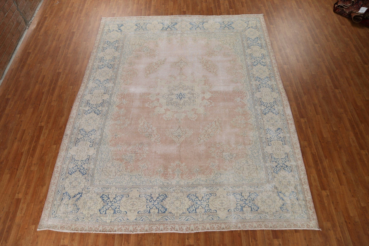 Distressed Wool Kerman Persian Area Rug 10x12