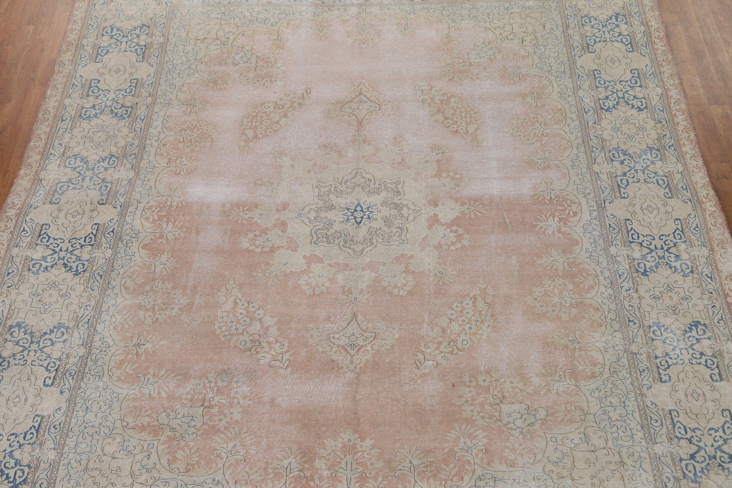 Distressed Wool Kerman Persian Area Rug 10x12