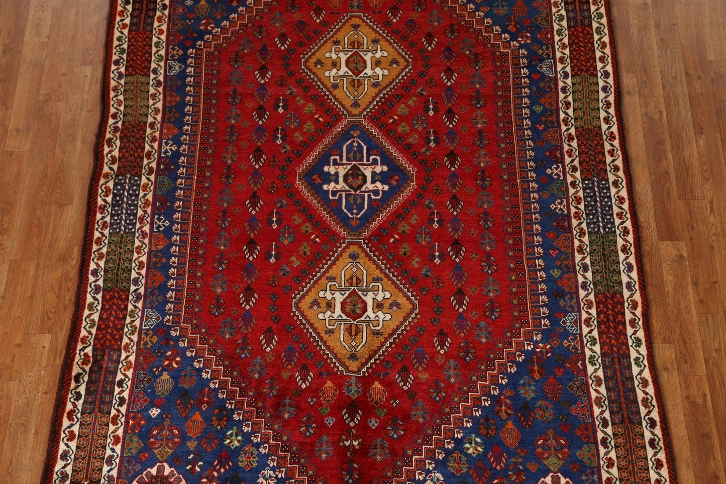 Tribal Red Abadeh Nafar Persian Area Rug 6x9