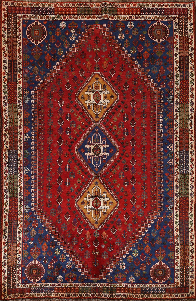 Tribal Red Abadeh Nafar Persian Area Rug 6x9