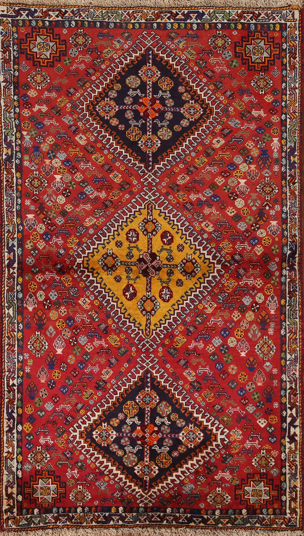 Tribal Geometric Yalameh Persian Wool Rug 3x5