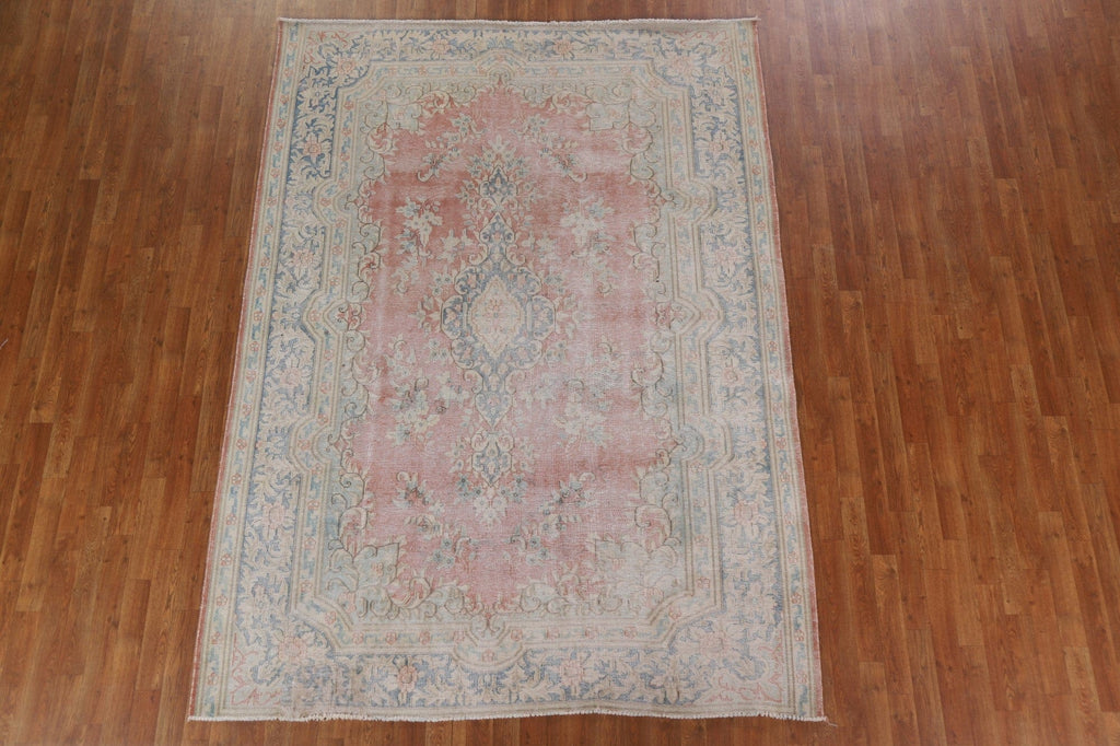 Vintage Wool Kerman Persian Area Rug 7x9