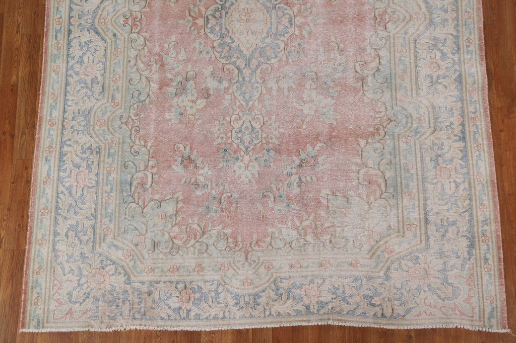 Vintage Wool Kerman Persian Area Rug 7x9