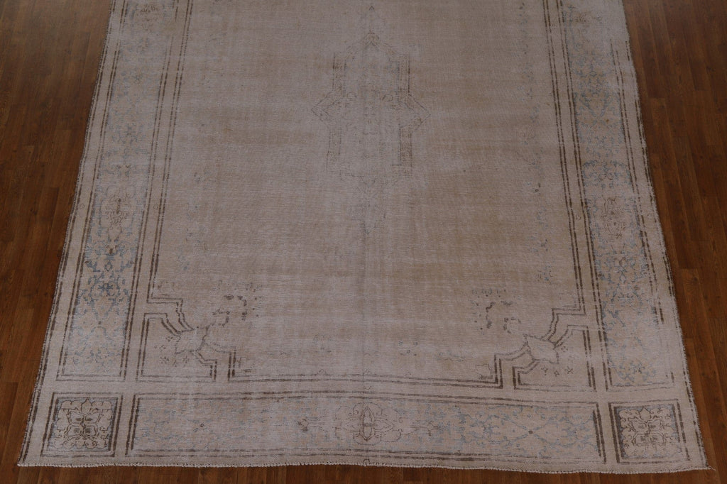 Distressed Muted Kerman Persian Area Rug 10x12