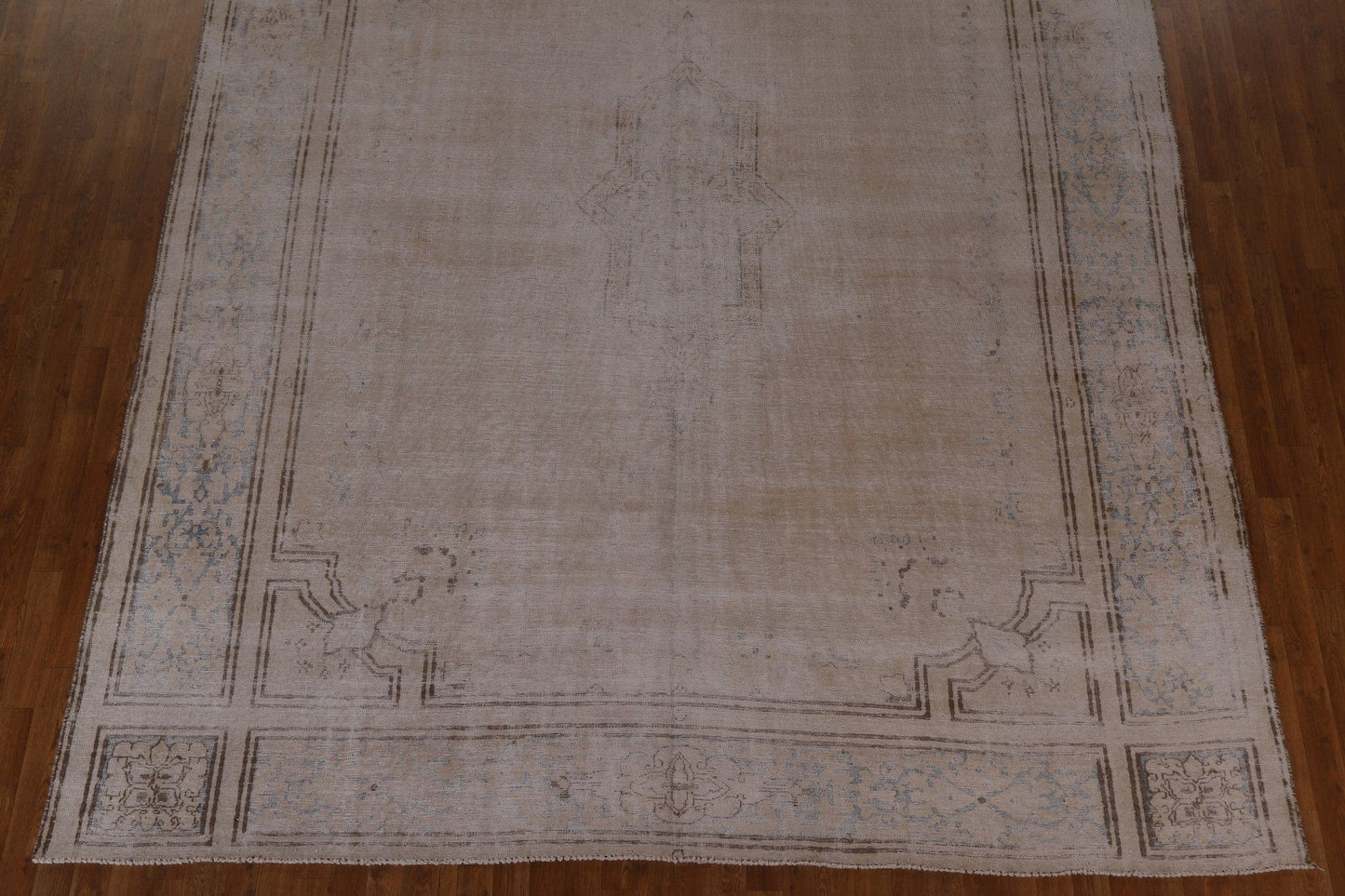 Distressed Muted Kerman Persian Area Rug 10x12